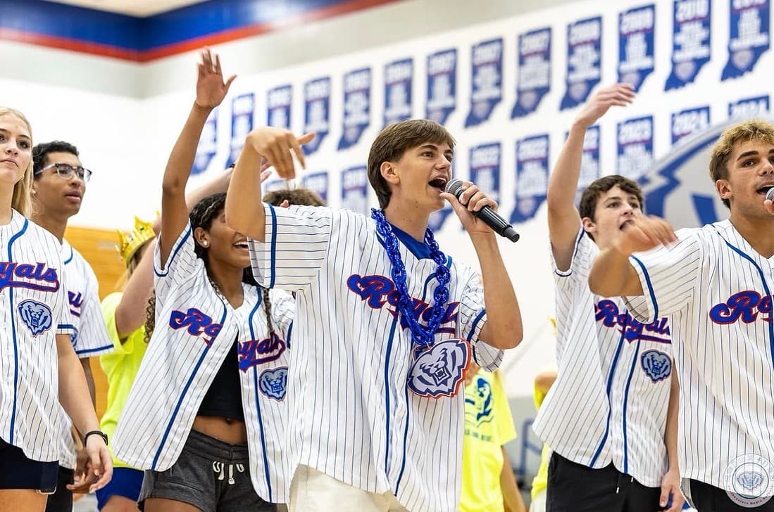 Students cheering